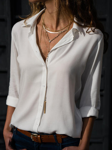 Airchics chemisier boutonnage manches longues décontracté femme blouse